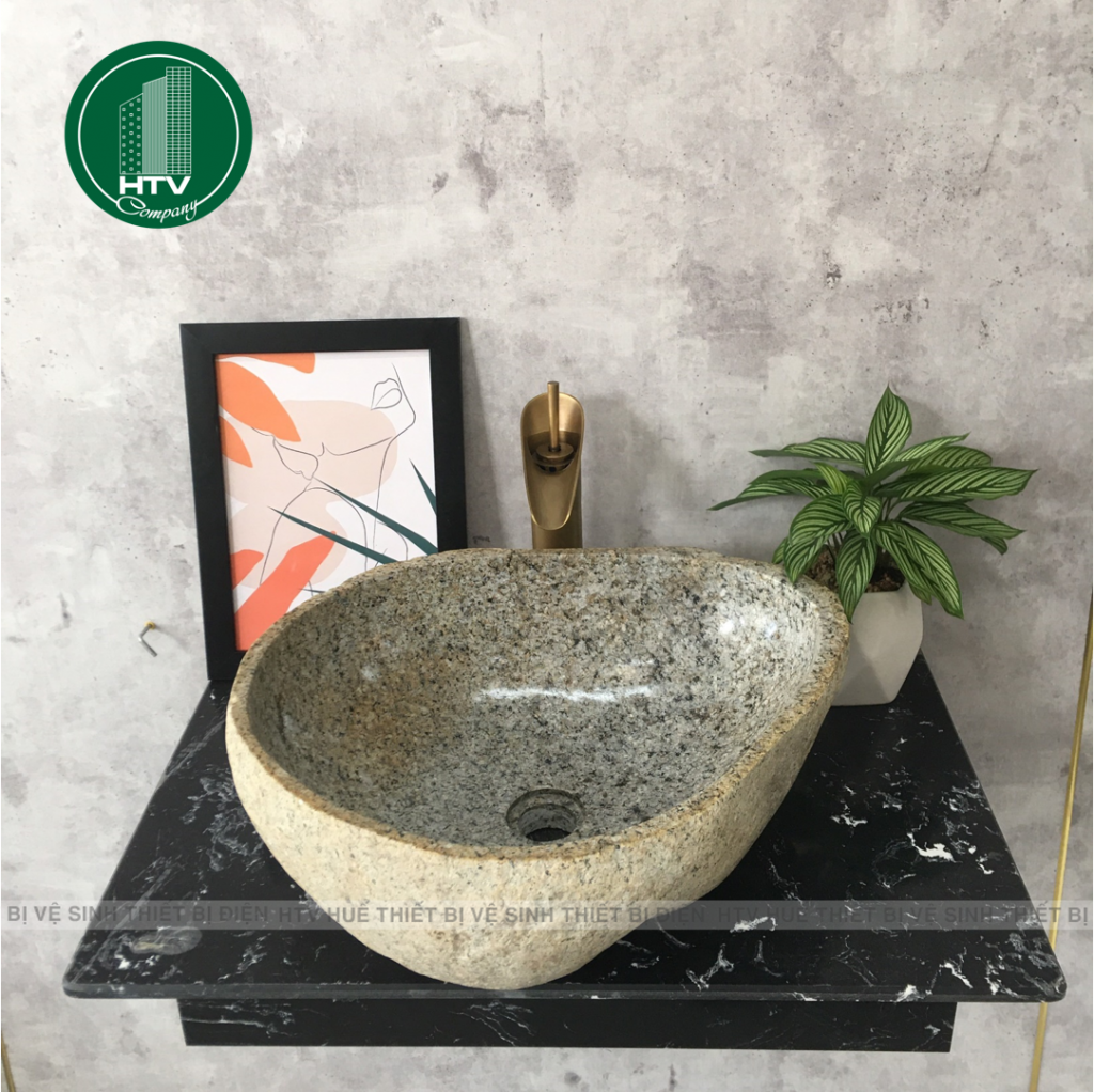 Lavabo đá cuội tự nhiên 02