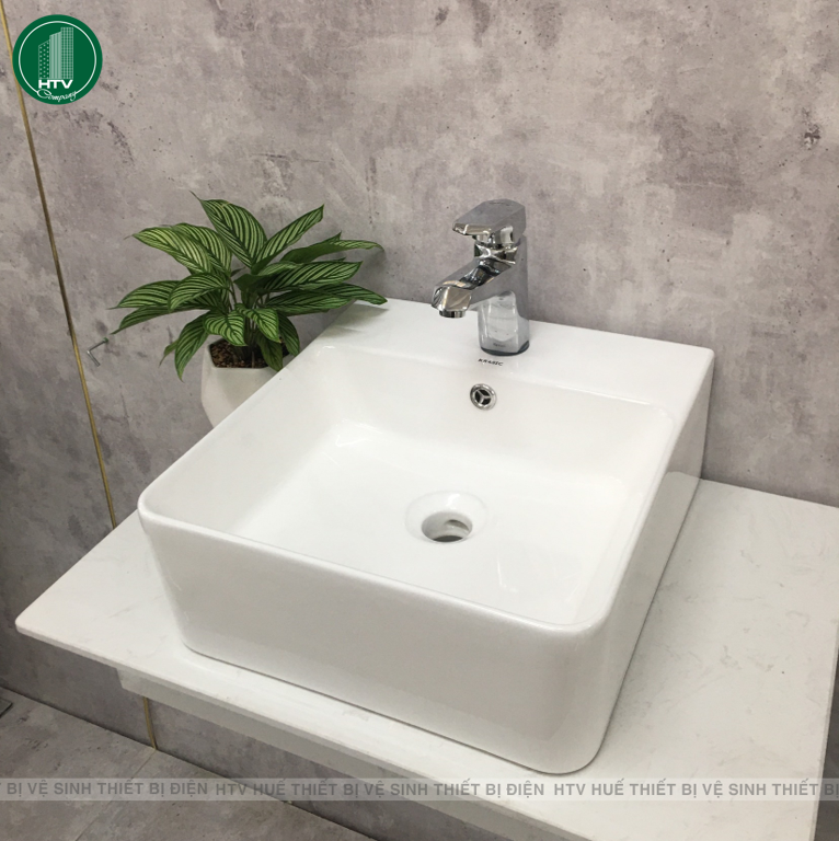 Lavabo sứ trắng cao cấp thương hiệu Krasic model K2190 Lavabo sứ trắng cao cấp thương hiệu Krasic model K2190