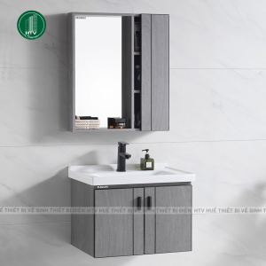 Bộ tủ Lavabo gỗ Polywood phủ Melamine chịu ẩm Eurolife BLV-PM01 Xám nhạt