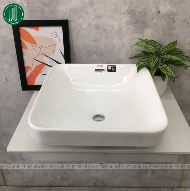 Lavabo để bàn trắng Krasic model K1348