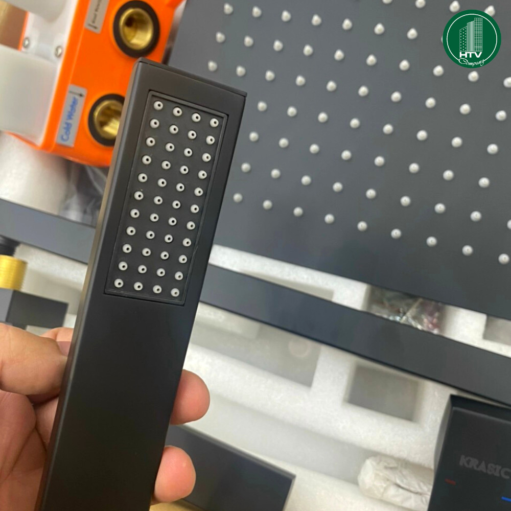SEN TẮM ÂM TƯỜNG VUÔNG ĐEN KRASIC K801B - Ảnh 4