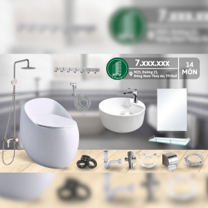 combo thiết bị vệ sinh 14 món